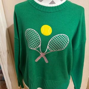 Ladies Green Tennis Sweater XL nwt